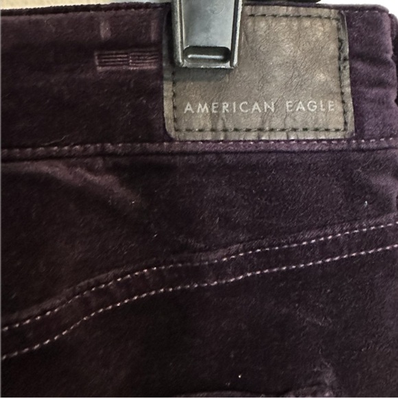 American Eagle High Waist Velvet Deep Purple Jegging Women’s Size 12 Short - Picture 4 of 7